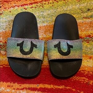True Religion Kids Slide Sandals - Black and Multicolor